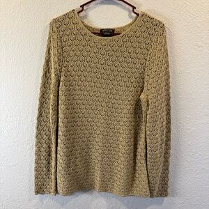 New York & Company Tan open Knit sweater long sleeve